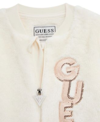 Baby Girls' Plush Round Neck Coverall