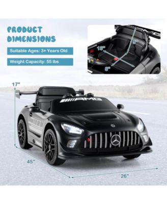 Ride on Car Licensed Mercedes-AMG GT3 Kids Car with Remote Control 3 Speeds