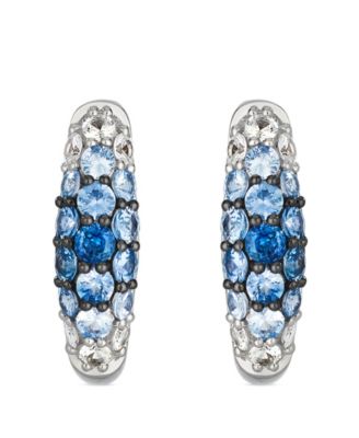 White Sapphire (0.42 ct. t.w.) and Sapphire Ombres (1.33 ct. t.w.) Hoop Earrings in 14k Vanilla Gold