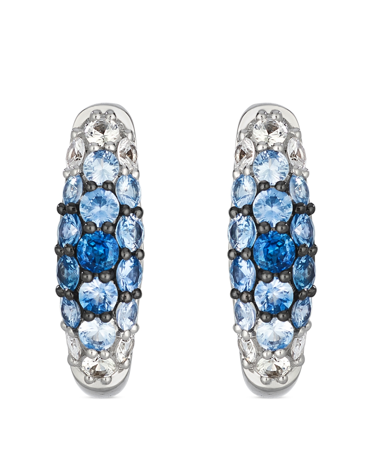 Le Vian White Sapphire (0.42 Ct. T.w.) And Sapphire Ombres (1.33 Ct. T.w.) Hoop Earrings In 14k Vanilla Gold