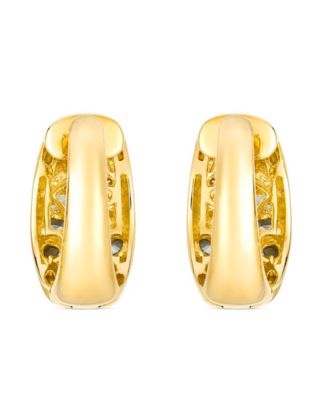 Nude Diamond (0.05 ct. t.w.) and Montana Sapphire (1.66 ct. t.w.) Hoop Earrings in 14k Honey Gold