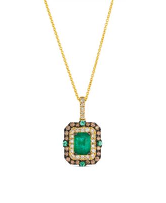 Le Vian - Emerald (0.70 ct. t.w.), Chocolate diamonds (0.28 ct. t.w.), and Nude diamonds (0.24 ct. t.w.) Necklace in 14K Honey Gold