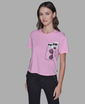 KARL LAGERFELD PARIS - Women's Short-Sleeve Pocket T-Shirt