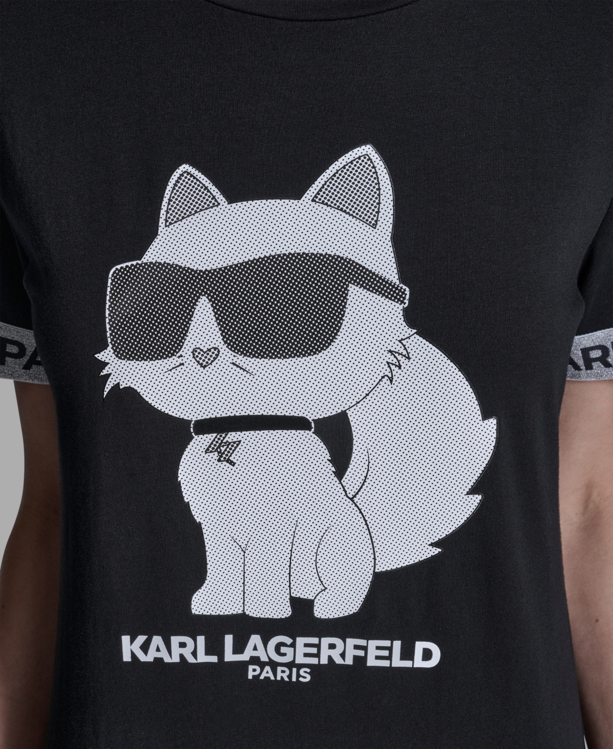 Karl Lagerfeld Women's Choupette Printed Short-sleeve T-shirt In Black