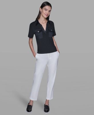 Women's Short-Sleeve Collared Polo Top