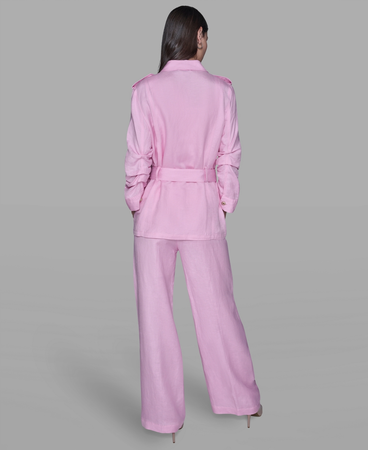 Karl Lagerfeld Women's Belted Jacket In Pink
