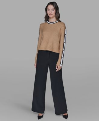 Women's Contrast Trim Pull-On Sweater