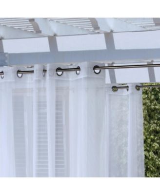 Commonwealth NO SEEM Curtain Grommet Top Panel 8 Matt Silver Grommets - 50x108" - White