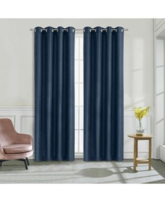 Abstract Light Filtering Energy Efficeint Grommet Curtain Panel for Windows 52" x 63" Navy