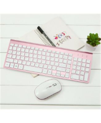 Ultra-Thin Silent Ergonomic Wireless Keyboard and Mouse Combo with Numeric Keys and 2.4G Receiver for PC and Laptop