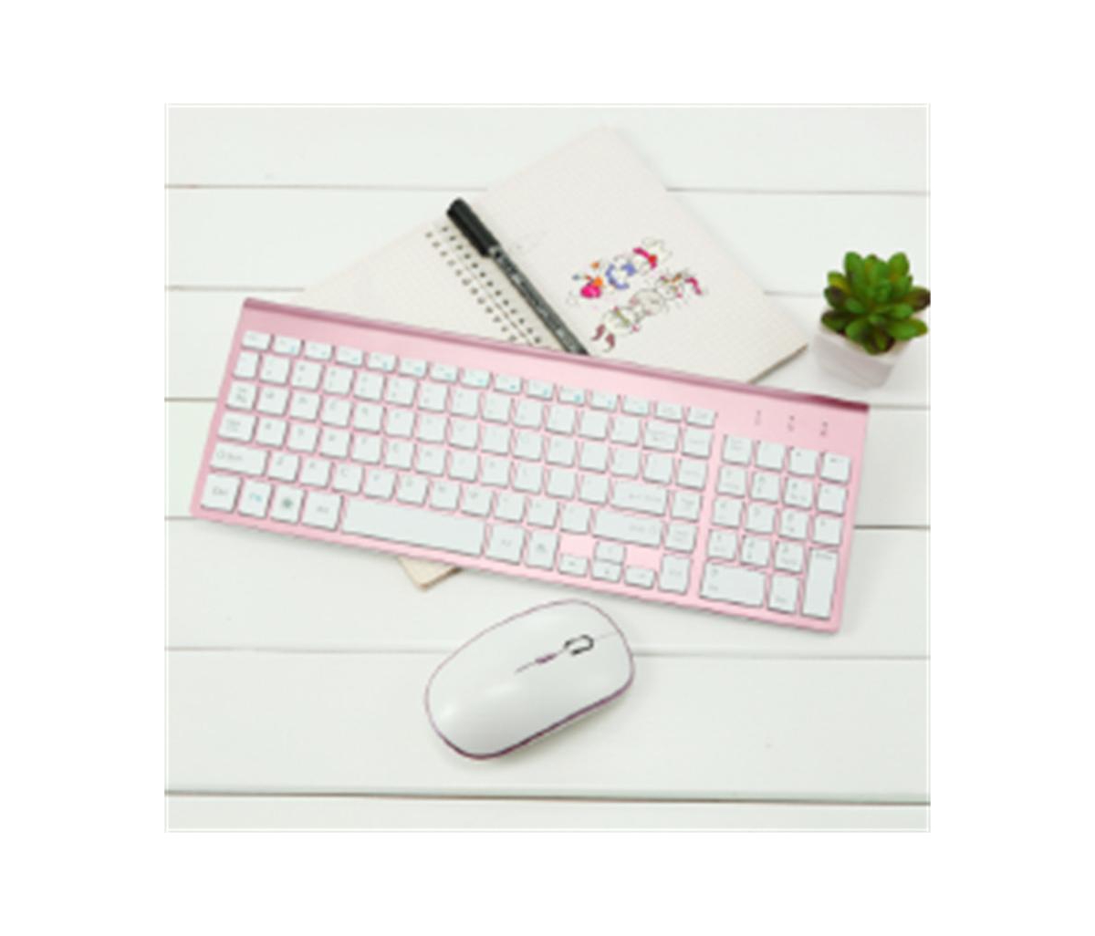 Riso Ultra-Thin Silent Ergonomic Wireless Keyboard and Mouse Combo with Numeric Keys and 2.4G Receiver for Pc and Laptop