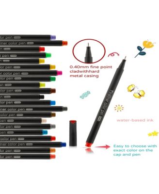 HTUTWOO 36 Colors Fineliner Pens Set, 0.4mm Ultra Fine Tip Drawing ...