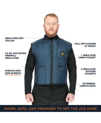 Men's Cooler Wear Vest - Insulated, Water-Repellent, Lightweight Work Vest for 10°F Cold Protection