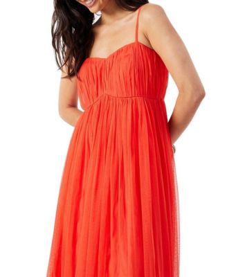 Women's Tulle Strappy Bandeau Maxi Dress