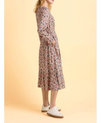Women's Abloom Long Sleeve Floral Midi Dress