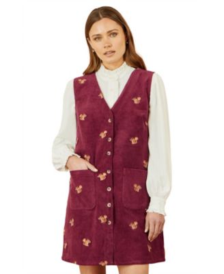 Women's Cord Tunic Dress With Pockets