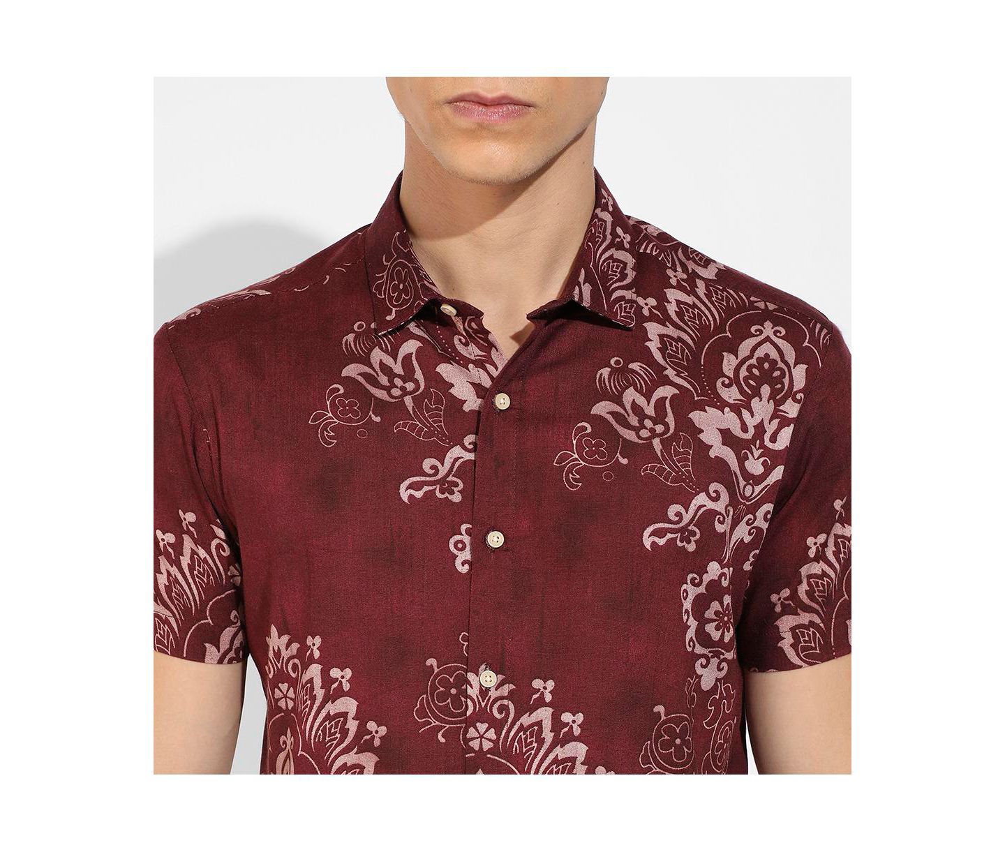 Мужская рубашка Cahoot Campus Sutra Brown Ethnic Motif, цвет: Коричневый — фото 6