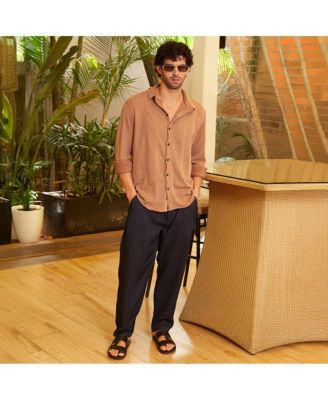 Men's Tan Brown Scale-Tactile Shirt