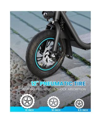 Folding Electric Scooter for Adults: 12" Solid Tires, Basket, 550W Motor, Up to 20 Miles Range.