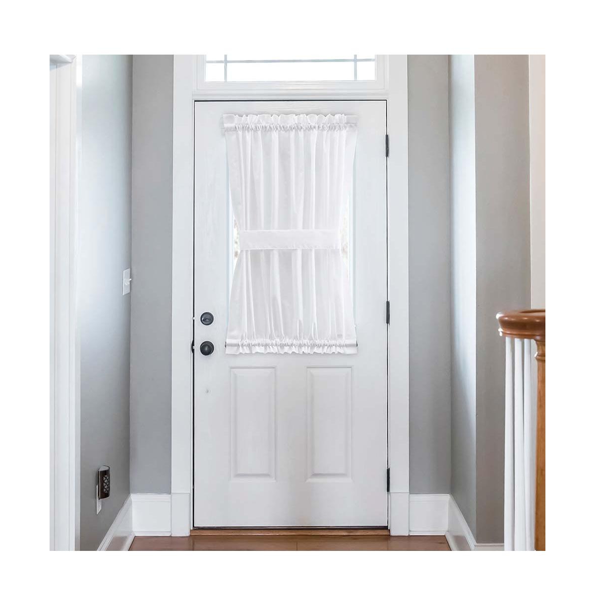 Ellis Stacey 1.5" Rod Pocket High Quality Fabric Solid Color Door Panel White