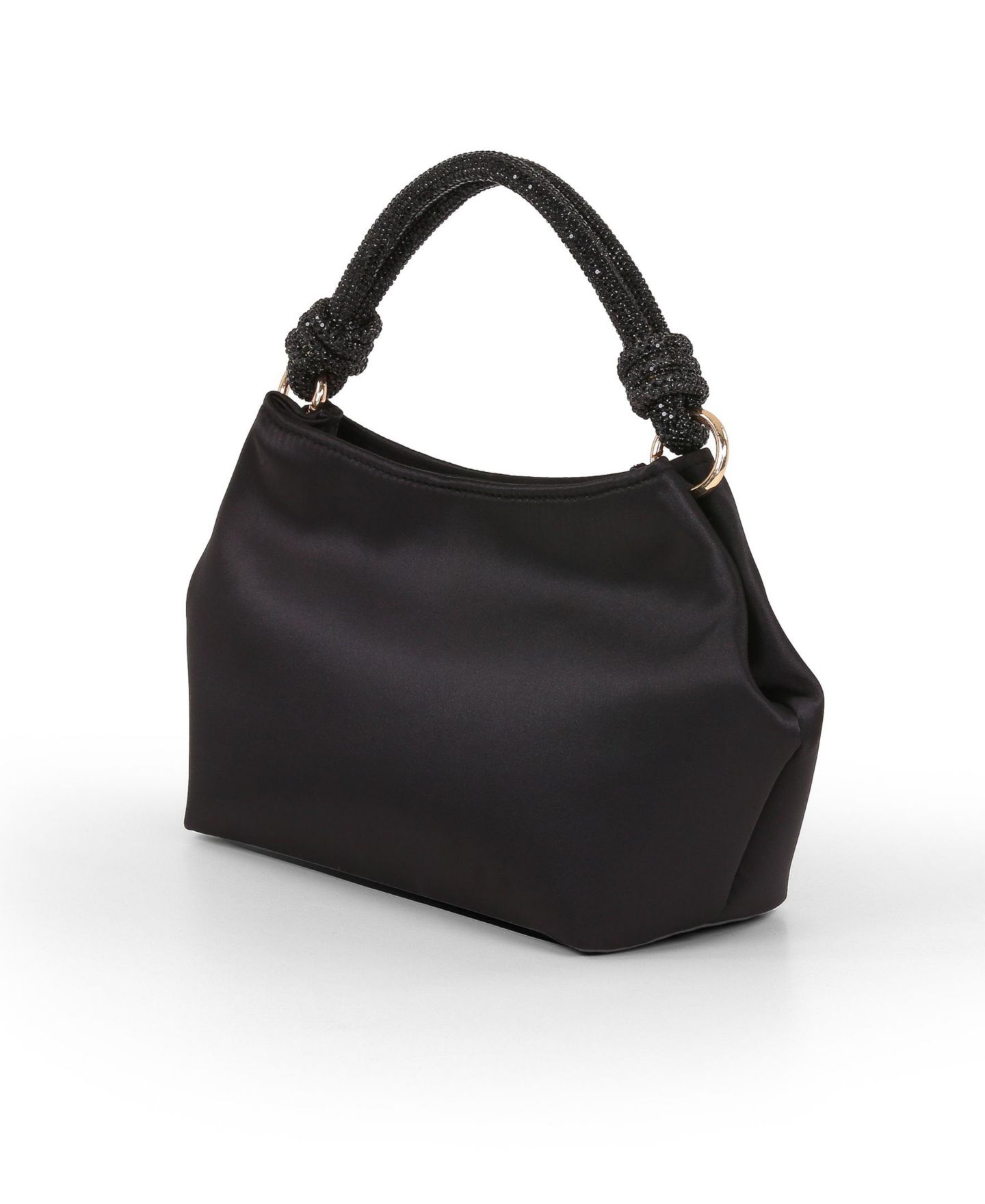 Женская сумка Jewel Badgley Mischka Noelle Crystal Handle Satin Pouch, цвет: Чёрный — фото 2