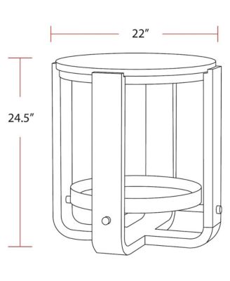 Parker House 22" Round End Table with Shelf, Oak Veneer & Metal Frame – Escape Collection