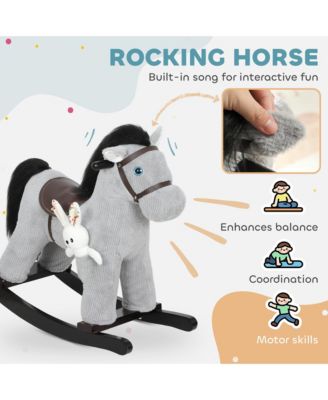 Toddler Rocking Horse, Kids Ride on Toy with Realistic Neigh