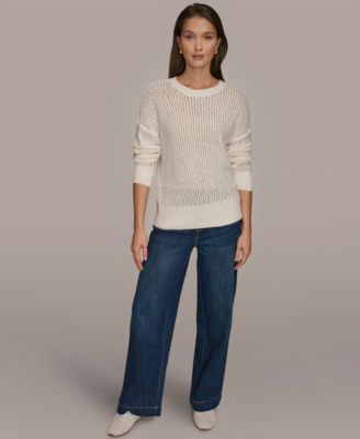 Women's Open Stitch Crewneck Sweater