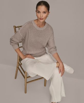 Women's Open Stitch Crewneck Sweater