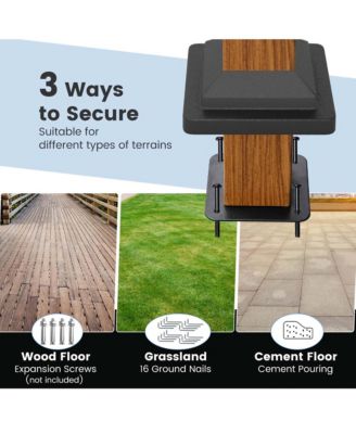 10 x 12 FT Outdoor Retractable Pergola with Retractable Canopy Wood Looking Posts