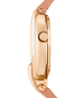 Women's The Pierced Small Quartz Two-Hand Rose Gold Leather, 30mm