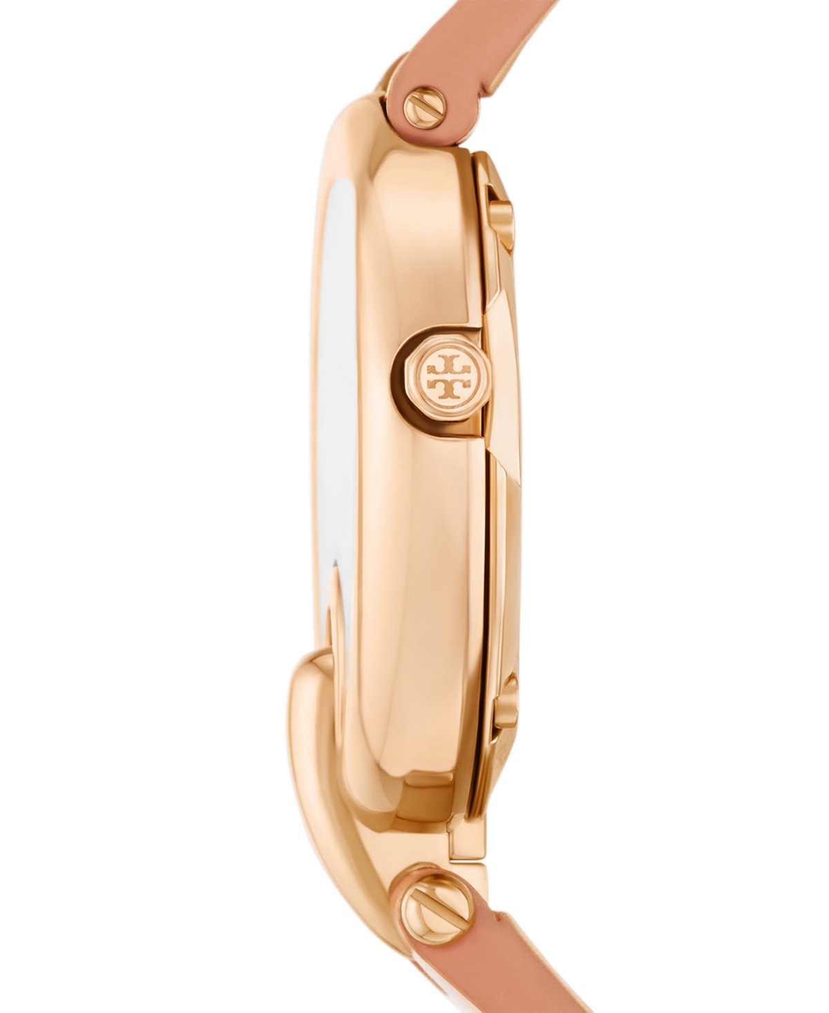Tory Burch Women's The Pierced Small Quartz Two-Hand Rose Gold Leather, 30mm