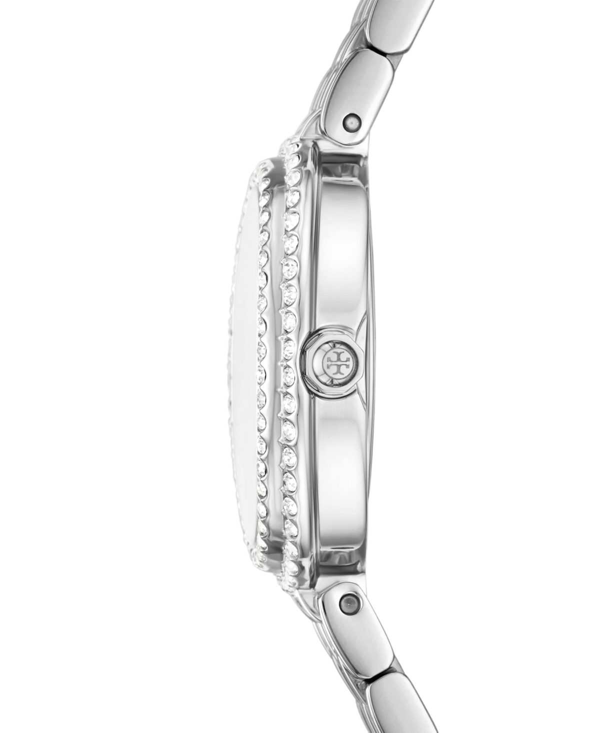 Tory Burch Women's The Oval Quartz Two-Hand Silver Stainless Steel, 28mm