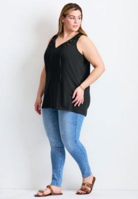 Women's Lace Yoke Detail Tank (Women's Top)