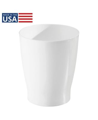 Small Round Plastic Bathroom Trash Can - Set of 4 - White - Made in USA