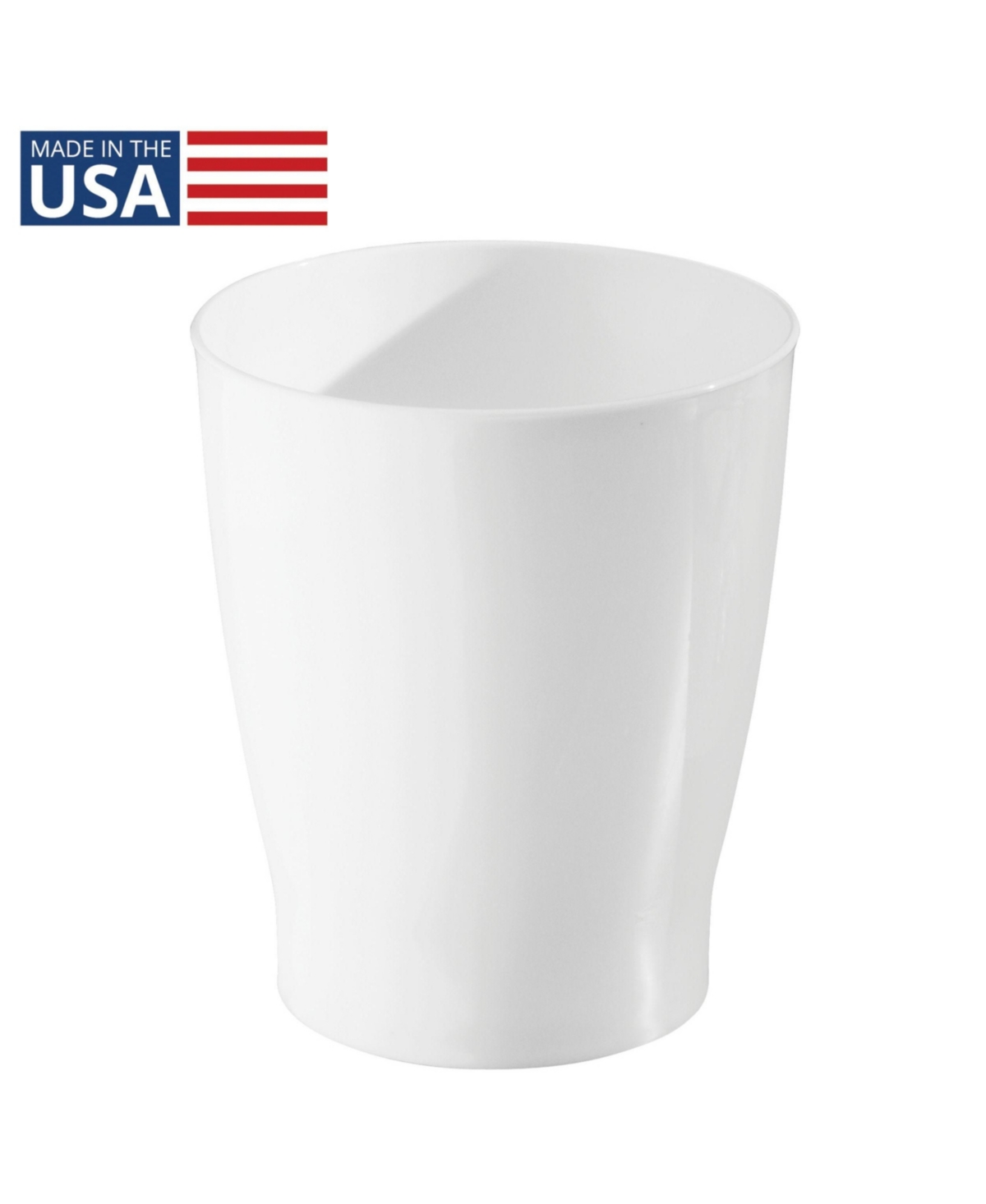 iDesign Small Round Plastic Bathroom Trash Can - Set of 4 - White - Made in Usa