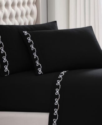 ELLE D&eacute;cor Embroidered 4-Pc. Sheet Set, Full