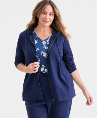 Plus Size Zip-Up Hooded Sweatshirt, Macy's Exclusive