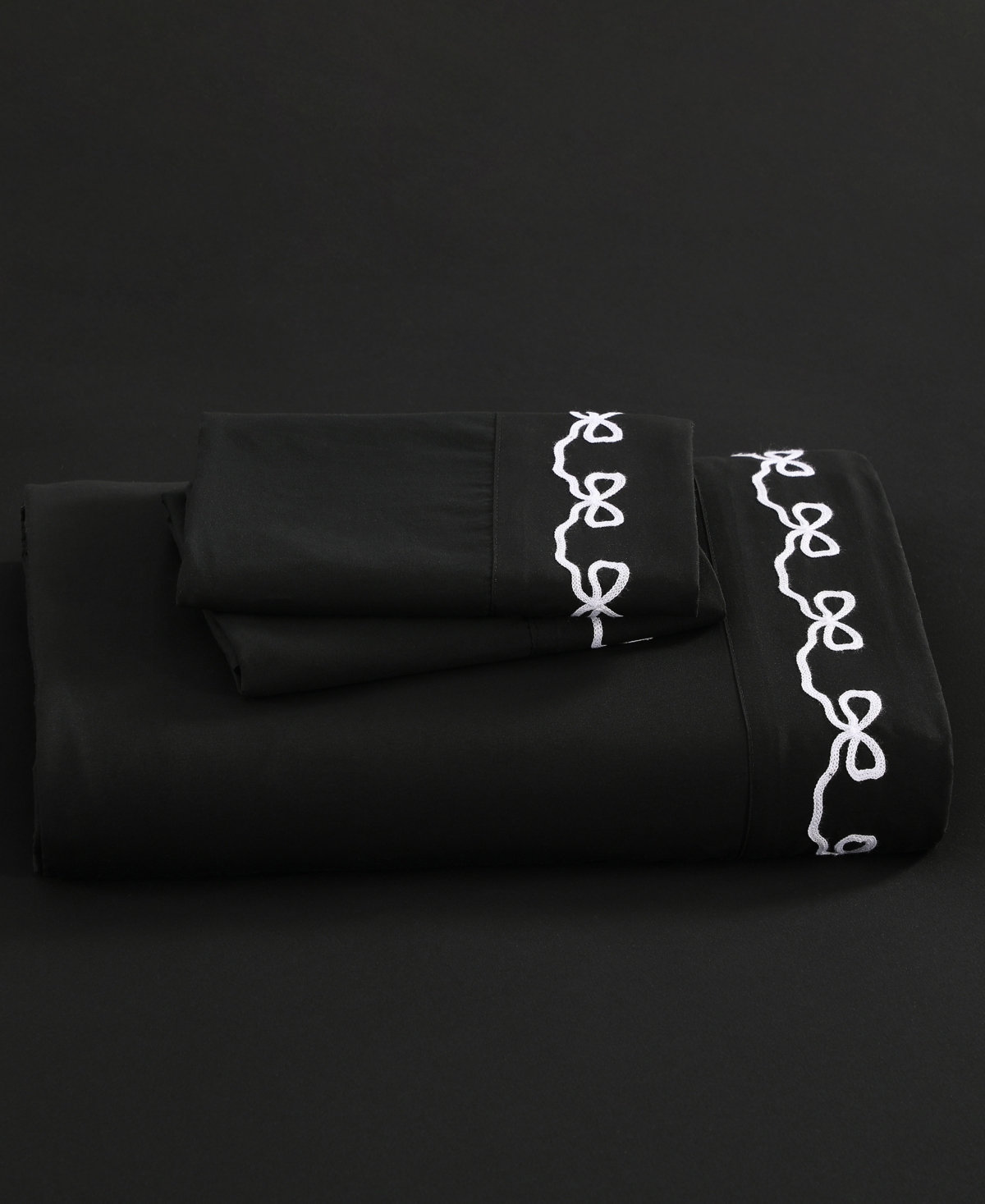 Elle Decor Embroidered 4-pc. Sheet Set, Full In Black