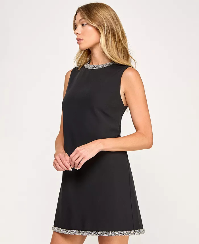 Juniors' Jewel Round Neck Mini Dress - thumbnail 5