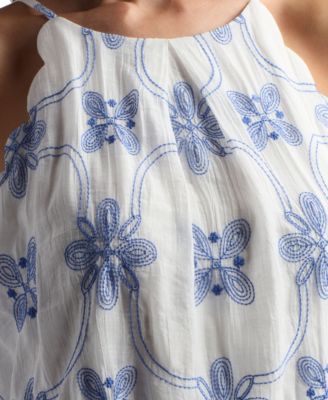 Juniors' Embroidered Sleeveless Top