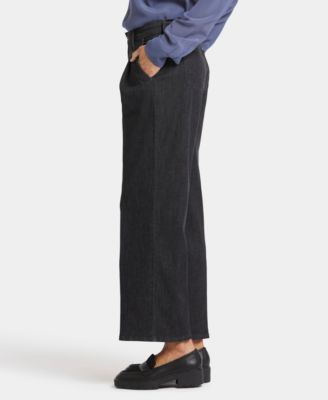 Women's Teresa Wide Leg Ankle Pleated Jeans