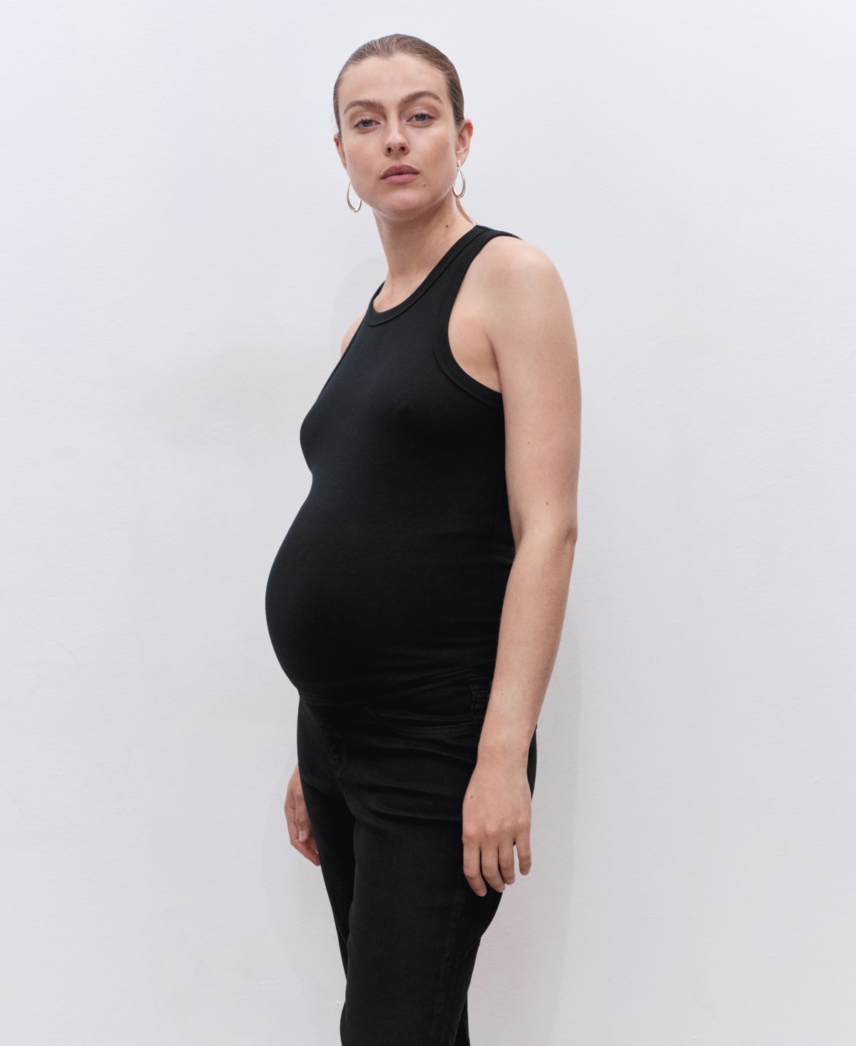 Mango Women's Maternity Flared Cropped Jeans In Black