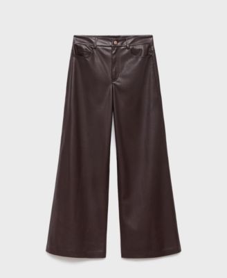 Women's Leather-Effect Straight Pants