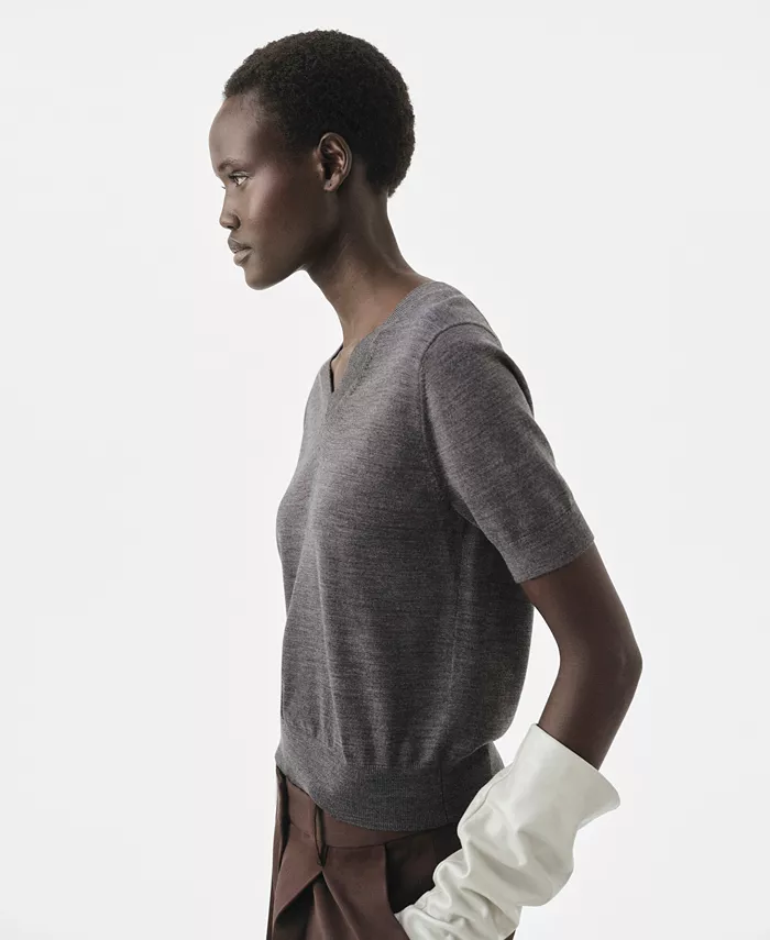 Women's Selection Wool V-Neck Sweater - thumbnail 6