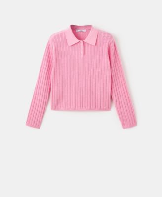 Women's Polo-Neck Ribbed Sweater