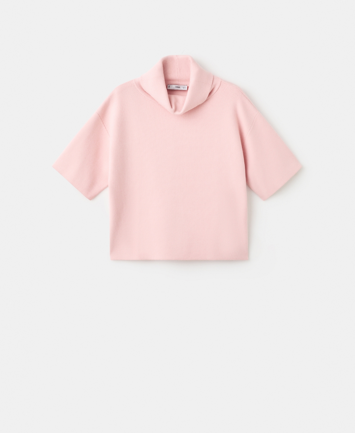 Mango Short Sleeve Turtleneck Sweater In Pink