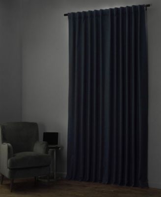 Dark Blue Performance Linen Hotel Blackout Curtain