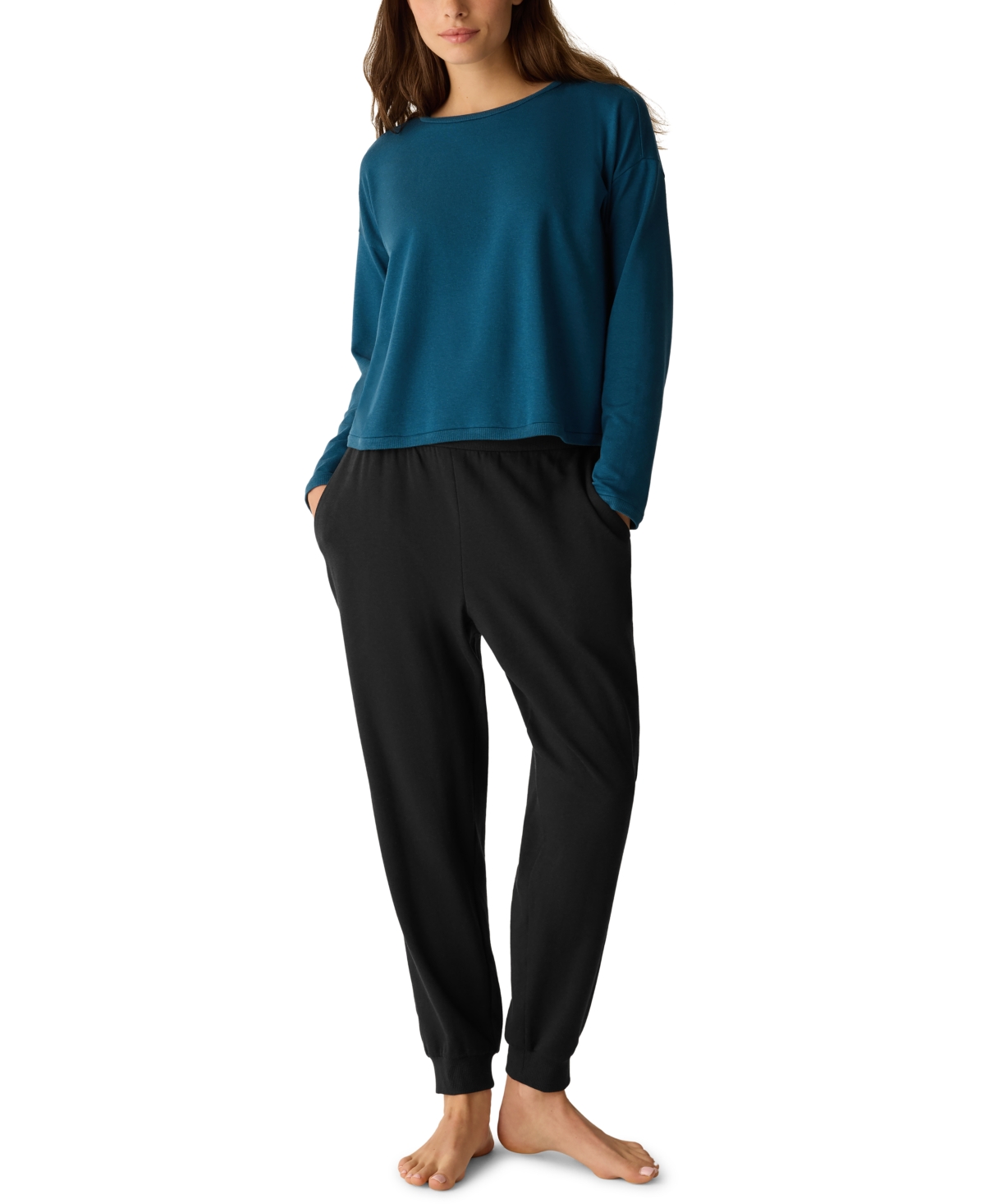 Eileen Fisher Women's Round Neck Cropped Box Top In Blue