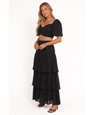 Women's Selina Skirt Set - Black Polka Dot